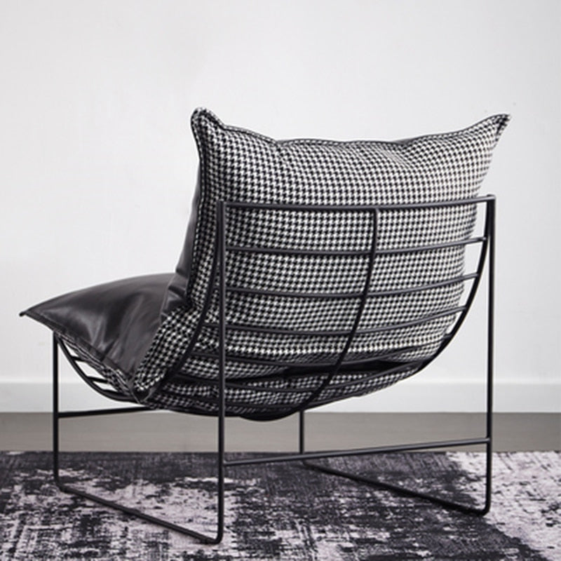 Modern leather lounge chair, chekers
